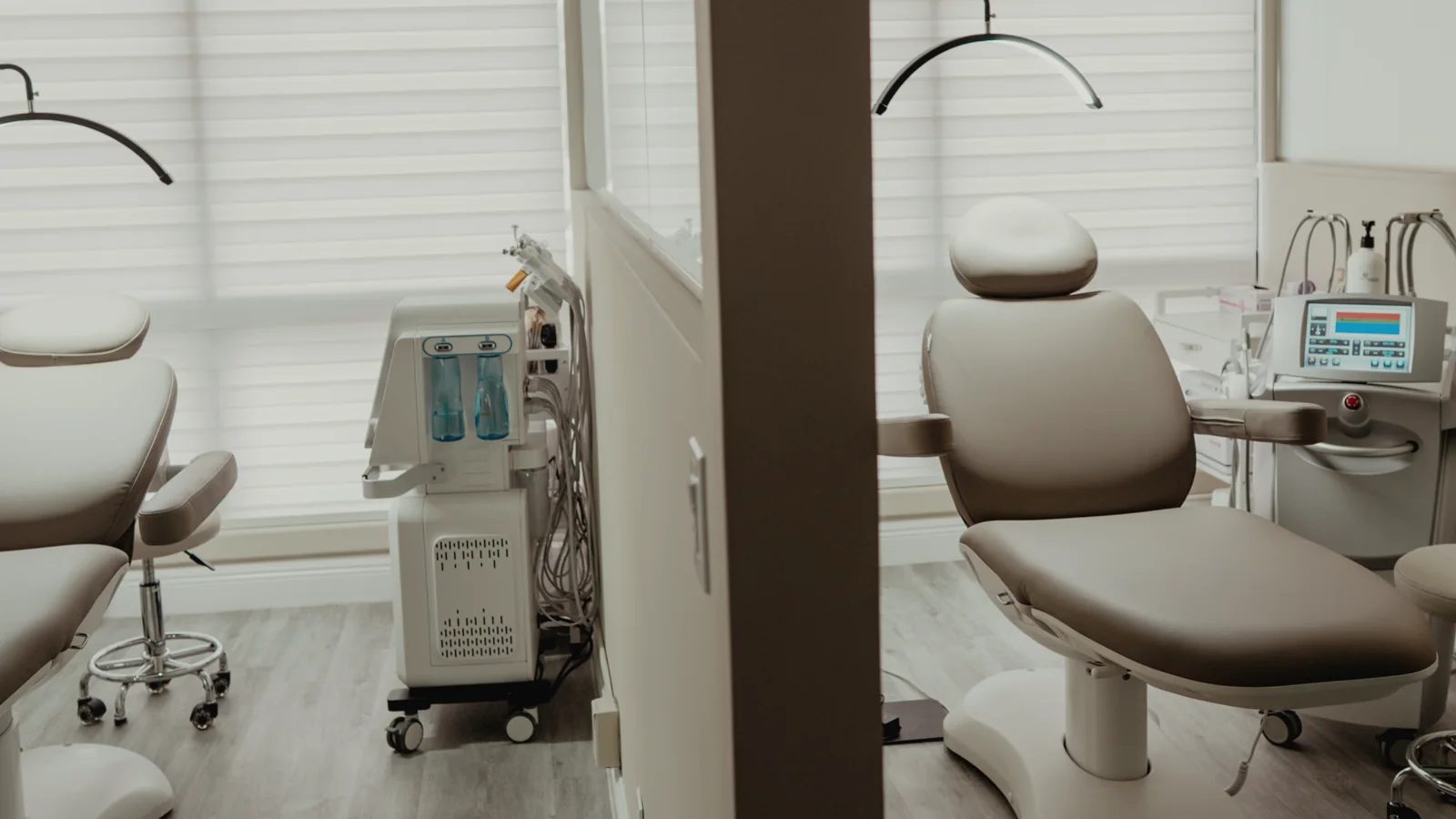 GoWell Med Spa treatment room with equipment and a prepared treatment bed in Coral Springs